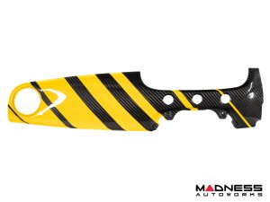 FIAT 500 Custom Dashboard - Carbon Fiber - Yellow Stripes - RHD